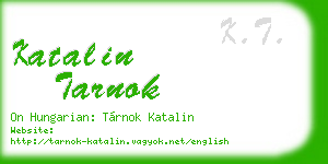 katalin tarnok business card