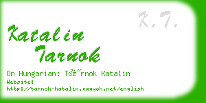 katalin tarnok business card